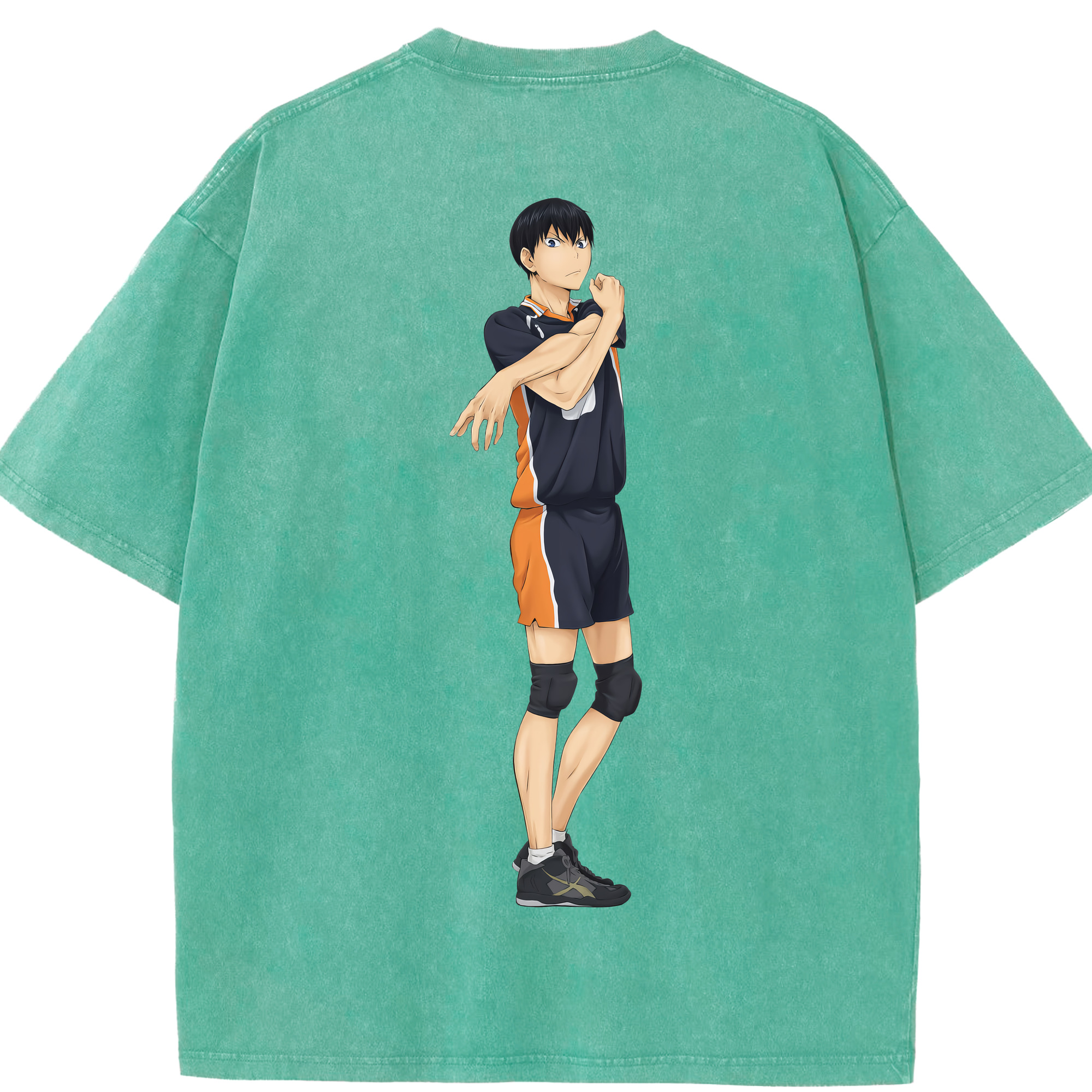 （画像用） ハイキュー!! Haikyu!! 綿100% ヴィンテージ風 半袖Tシャツ（背面プリント）